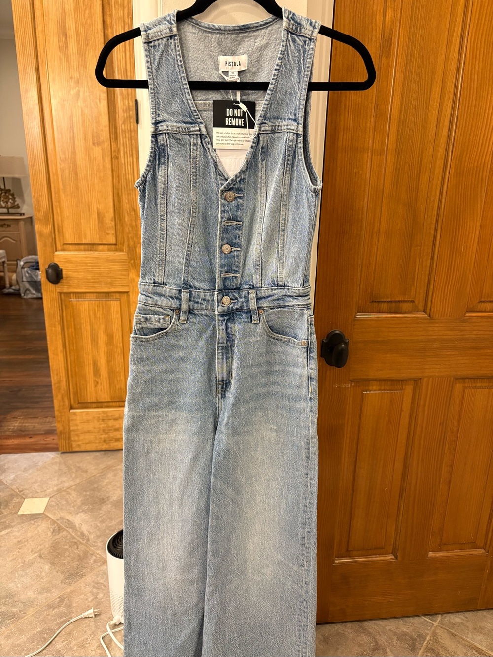 pistola Light Wash Denim Jumpsuit Overalls